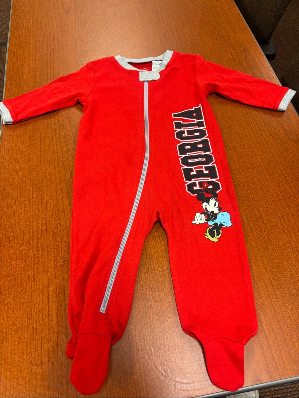 Georgia Red Baby One-Piece Footed Pajamas with Minnie Mouse